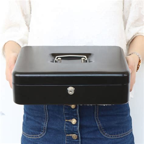 jssmst large cash box new metal money box|Jssmst Locking Large Metal Cash Box with Money Tray, Money .